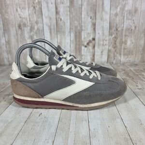 Brooks Running Shoes Women‎ Gray White Suede Lace Up Athletic Sneakers Size 7.5